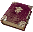 Rotes Tagebuch mit Verzierung