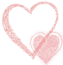 Doppelherz in Rosa mit Glitzer