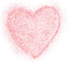 Rosa Glitzerherz mit Goldglitzer